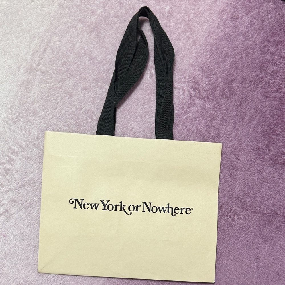 New York or Nowhere Small Shopping Bag. 
 Cream Tote Bag